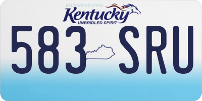 KY license plate 583SRU