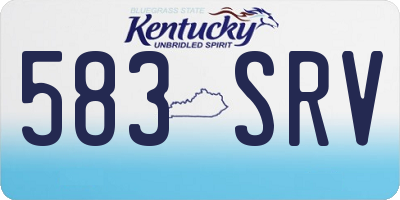 KY license plate 583SRV