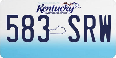 KY license plate 583SRW