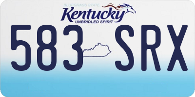 KY license plate 583SRX