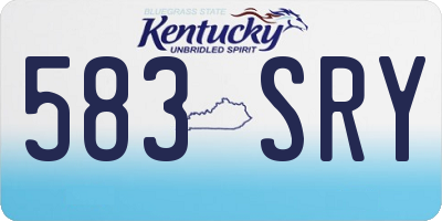 KY license plate 583SRY