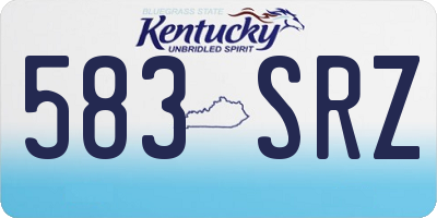 KY license plate 583SRZ