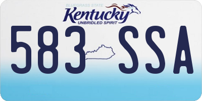 KY license plate 583SSA