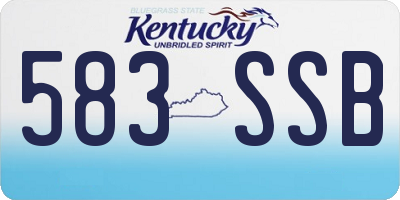 KY license plate 583SSB