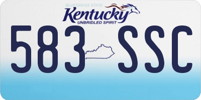 KY license plate 583SSC