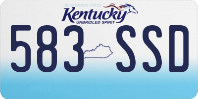 KY license plate 583SSD