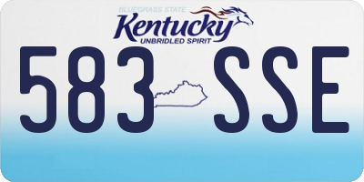 KY license plate 583SSE