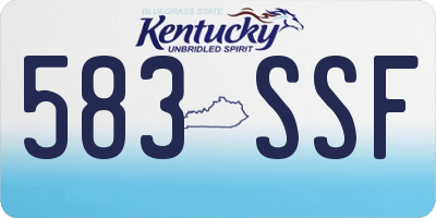 KY license plate 583SSF
