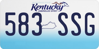 KY license plate 583SSG