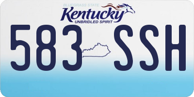 KY license plate 583SSH