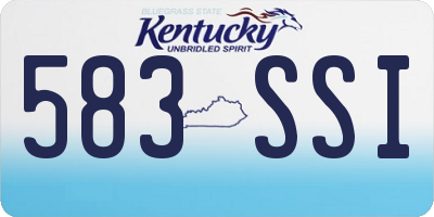 KY license plate 583SSI