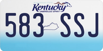 KY license plate 583SSJ