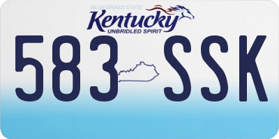 KY license plate 583SSK