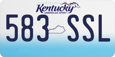 KY license plate 583SSL
