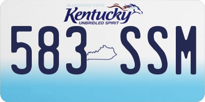 KY license plate 583SSM