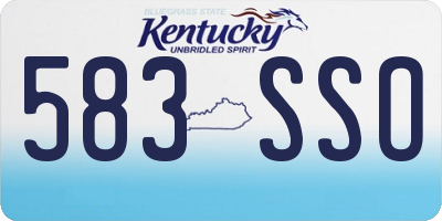 KY license plate 583SSO