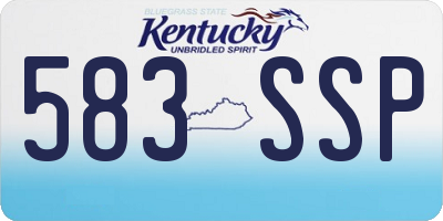 KY license plate 583SSP