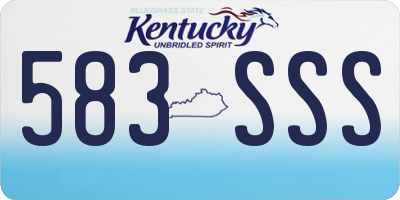 KY license plate 583SSS