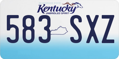 KY license plate 583SXZ