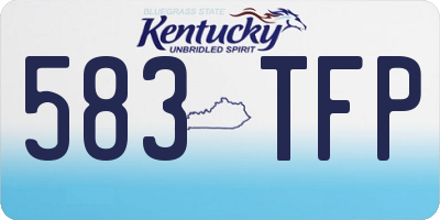 KY license plate 583TFP
