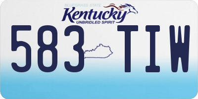 KY license plate 583TIW