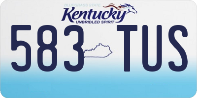 KY license plate 583TUS
