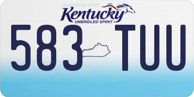 KY license plate 583TUU