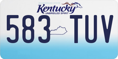 KY license plate 583TUV