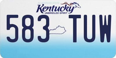 KY license plate 583TUW