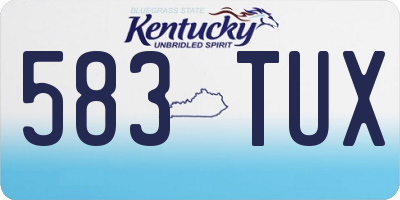 KY license plate 583TUX