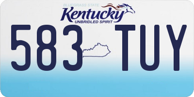 KY license plate 583TUY