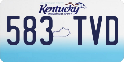 KY license plate 583TVD