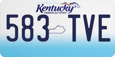 KY license plate 583TVE