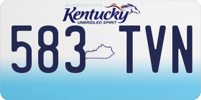 KY license plate 583TVN