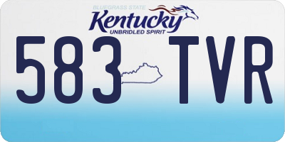 KY license plate 583TVR