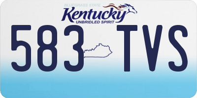 KY license plate 583TVS