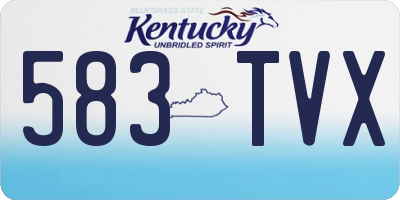 KY license plate 583TVX