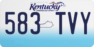 KY license plate 583TVY