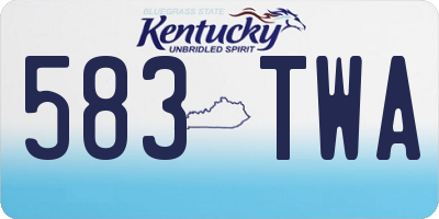KY license plate 583TWA