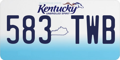 KY license plate 583TWB