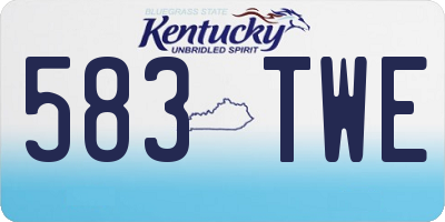 KY license plate 583TWE