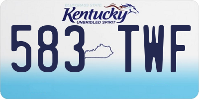KY license plate 583TWF