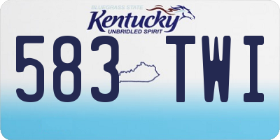 KY license plate 583TWI