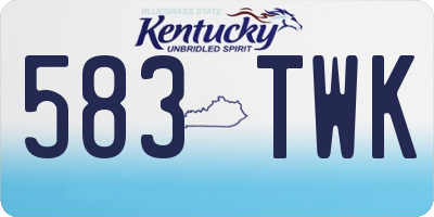 KY license plate 583TWK