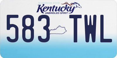 KY license plate 583TWL