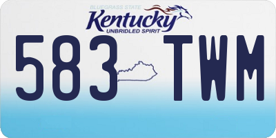 KY license plate 583TWM