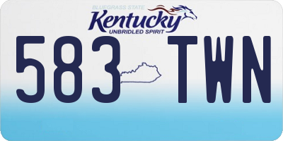KY license plate 583TWN