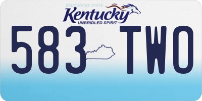 KY license plate 583TWO