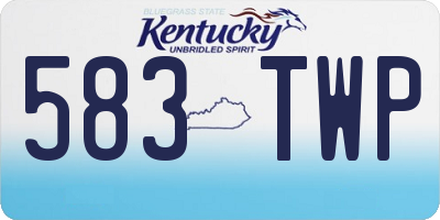 KY license plate 583TWP