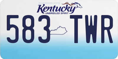 KY license plate 583TWR
